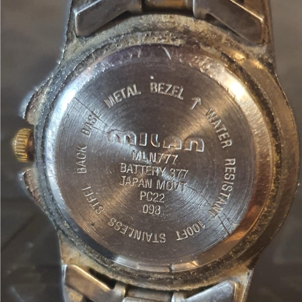 🦋10/$20🦋 Milan MLN777 Silver/Goldtone Stainless Steel Women's Watch w/Date - Picture 5 of 5